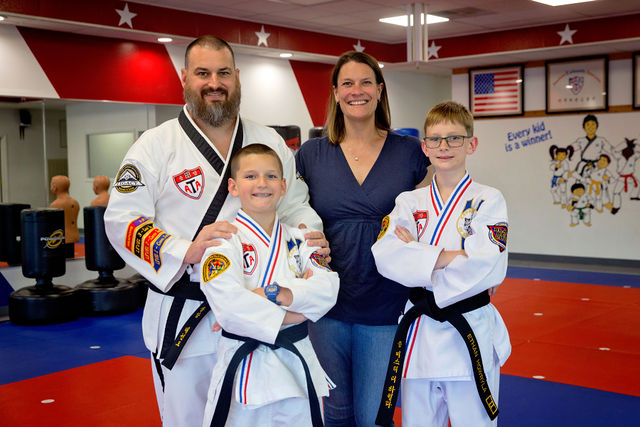 The Howryla family together at North Canton ATA Martial Arts