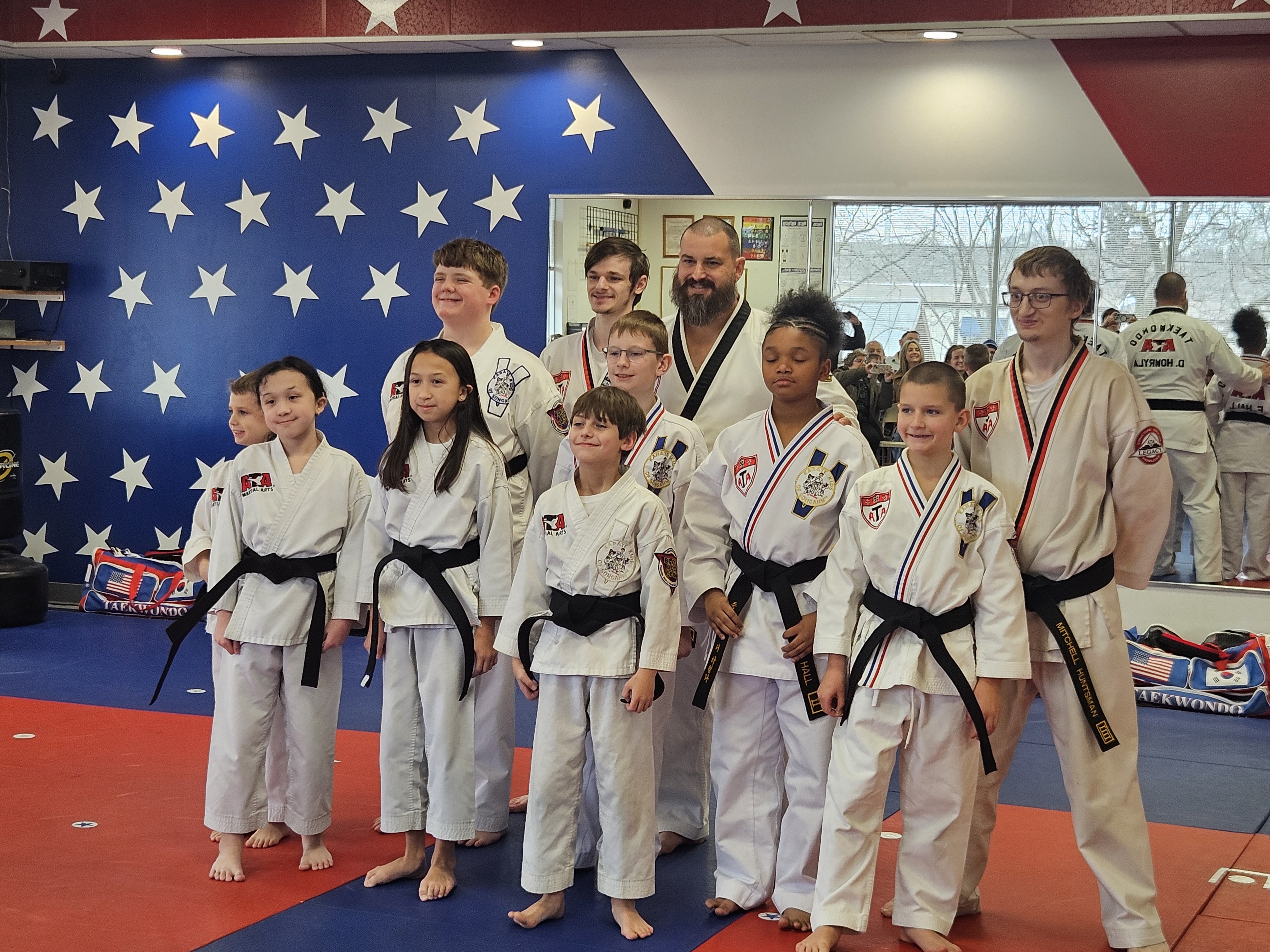 Karate Kids group photo with instructors after class